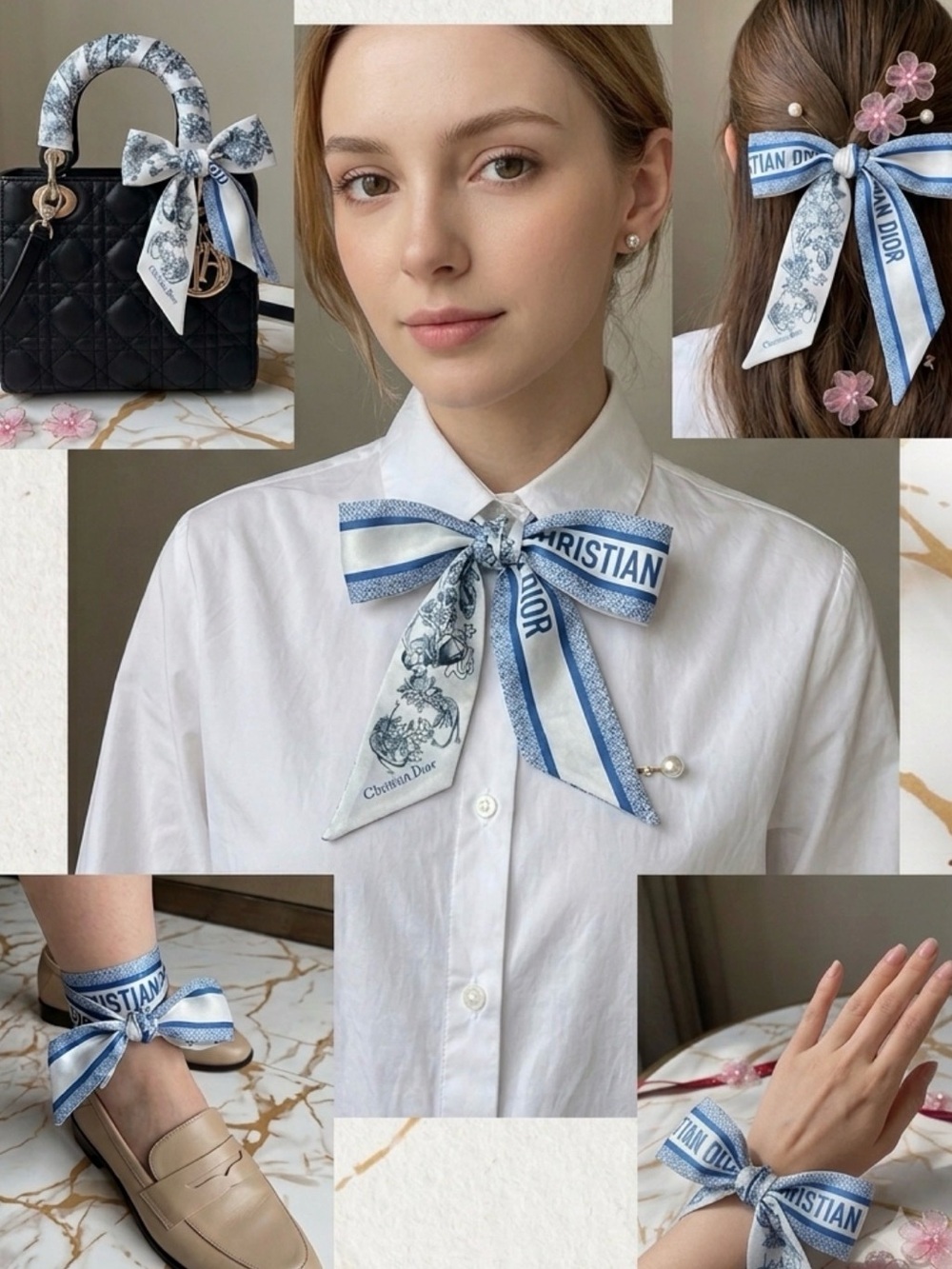 Dior mitzah scarf 100% silk new with tag no box no bag